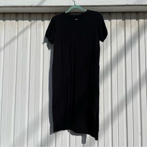 Raquel Allegra black cotton knit short sleeve T-shirt dress